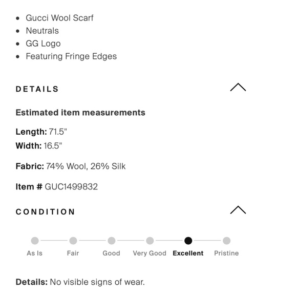 GUCCI Wool GG Logo Scarf - Picture 3 of 3